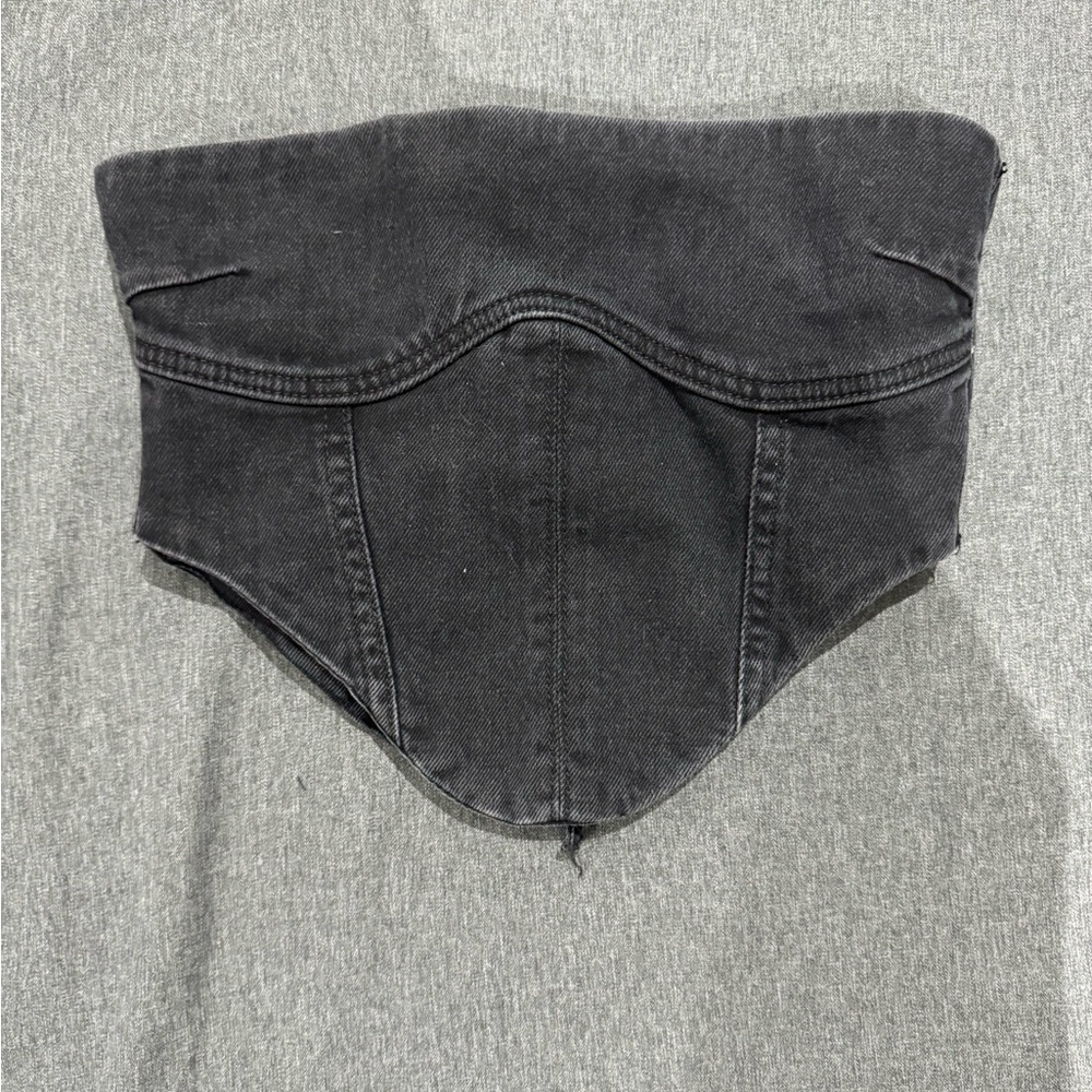 Denim corset top